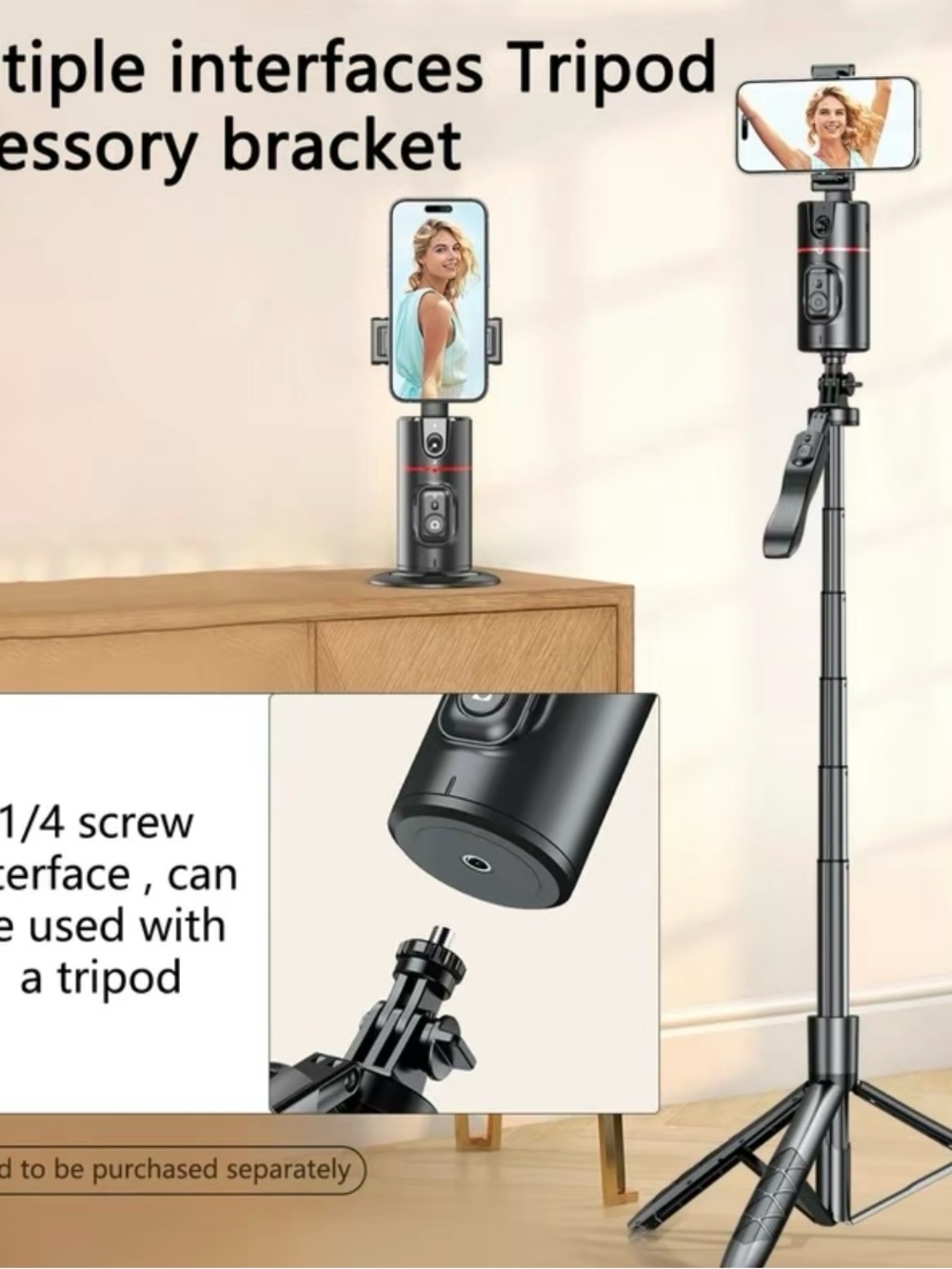 Auto-Tracking Black Smartphone Mount with Remote Control - Picture 8 of 8
